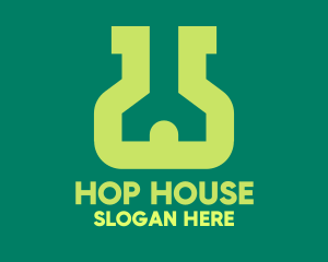 House Flask Lab logo design