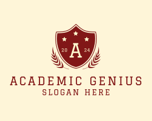 School Wreath Shield Academy logo design