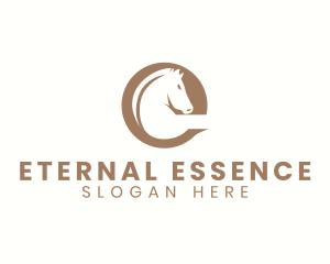 Fierce Stallion Horse Letter E logo design