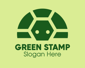 Geometric Green Turtle  logo design