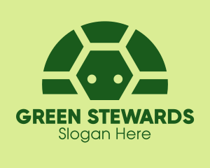 Geometric Green Turtle  logo design