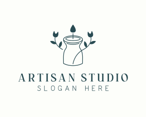 Floral Candle Holder logo design