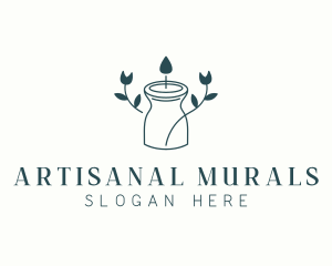 Floral Candle Holder logo design