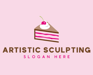 Cherry Cake Dessert logo design