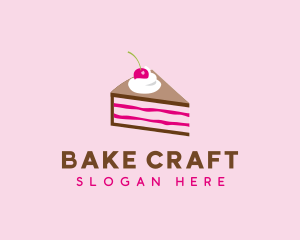 Cherry Cake Dessert logo design