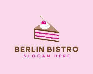 Cherry Cake Dessert logo design