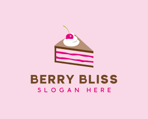 Cherry Cake Dessert logo design