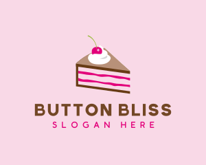 Cherry Cake Dessert logo design