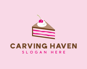 Cherry Cake Dessert logo design