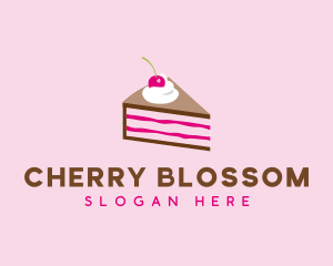 Cherry Cake Dessert logo design