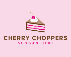 Cherry Cake Dessert logo design