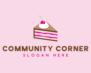 Cherry Cake Dessert logo design