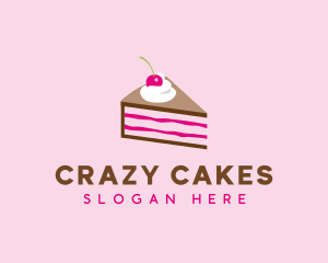 Cherry Cake Dessert logo design