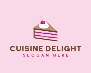 Cherry Cake Dessert logo design