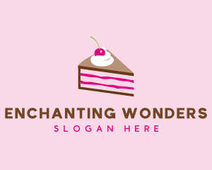 Cherry Cake Dessert logo design