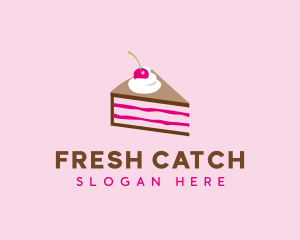 Cherry Cake Dessert logo design