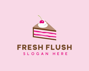 Cherry Cake Dessert logo design