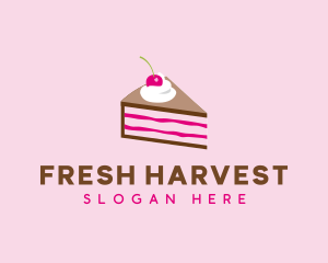 Cherry Cake Dessert logo design