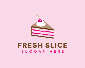 Cherry Cake Dessert logo design