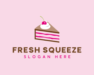 Cherry Cake Dessert logo design