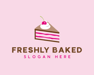 Cherry Cake Dessert logo design