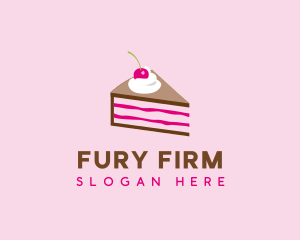 Cherry Cake Dessert logo design