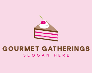 Cherry Cake Dessert logo design