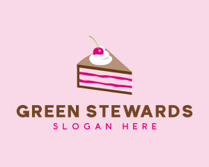 Cherry Cake Dessert logo design