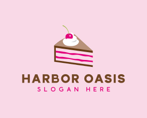 Cherry Cake Dessert logo design