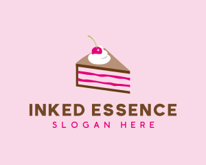 Cherry Cake Dessert logo design