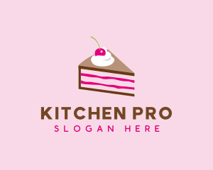 Cherry Cake Dessert logo design