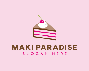 Cherry Cake Dessert logo design