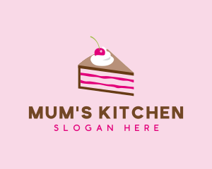 Cherry Cake Dessert logo design