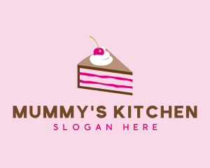 Cherry Cake Dessert logo design