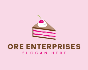 Cherry Cake Dessert logo design