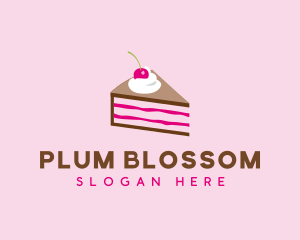 Cherry Cake Dessert logo design