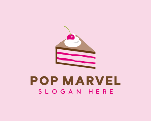 Cherry Cake Dessert logo design