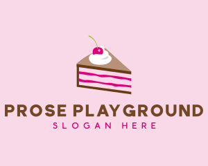 Cherry Cake Dessert logo design