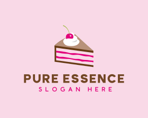 Cherry Cake Dessert logo design