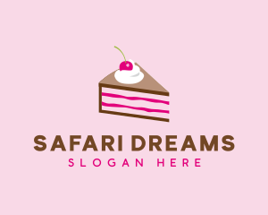 Cherry Cake Dessert logo design