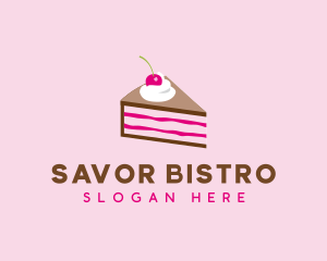 Cherry Cake Dessert logo design