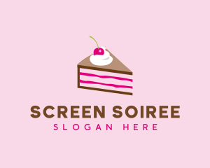 Cherry Cake Dessert logo design