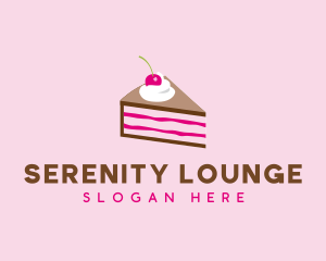 Cherry Cake Dessert logo design