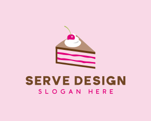 Cherry Cake Dessert logo design