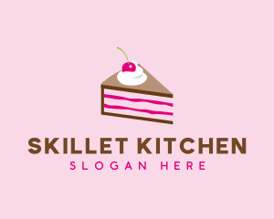 Cherry Cake Dessert logo design