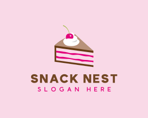 Cherry Cake Dessert logo design