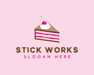 Cherry Cake Dessert logo design