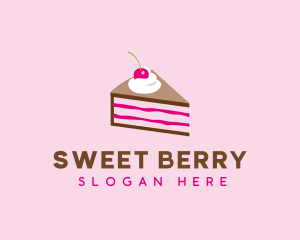 Cherry Cake Dessert logo design