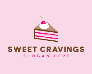 Cherry Cake Dessert logo design