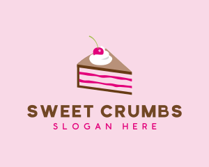 Cherry Cake Dessert logo design